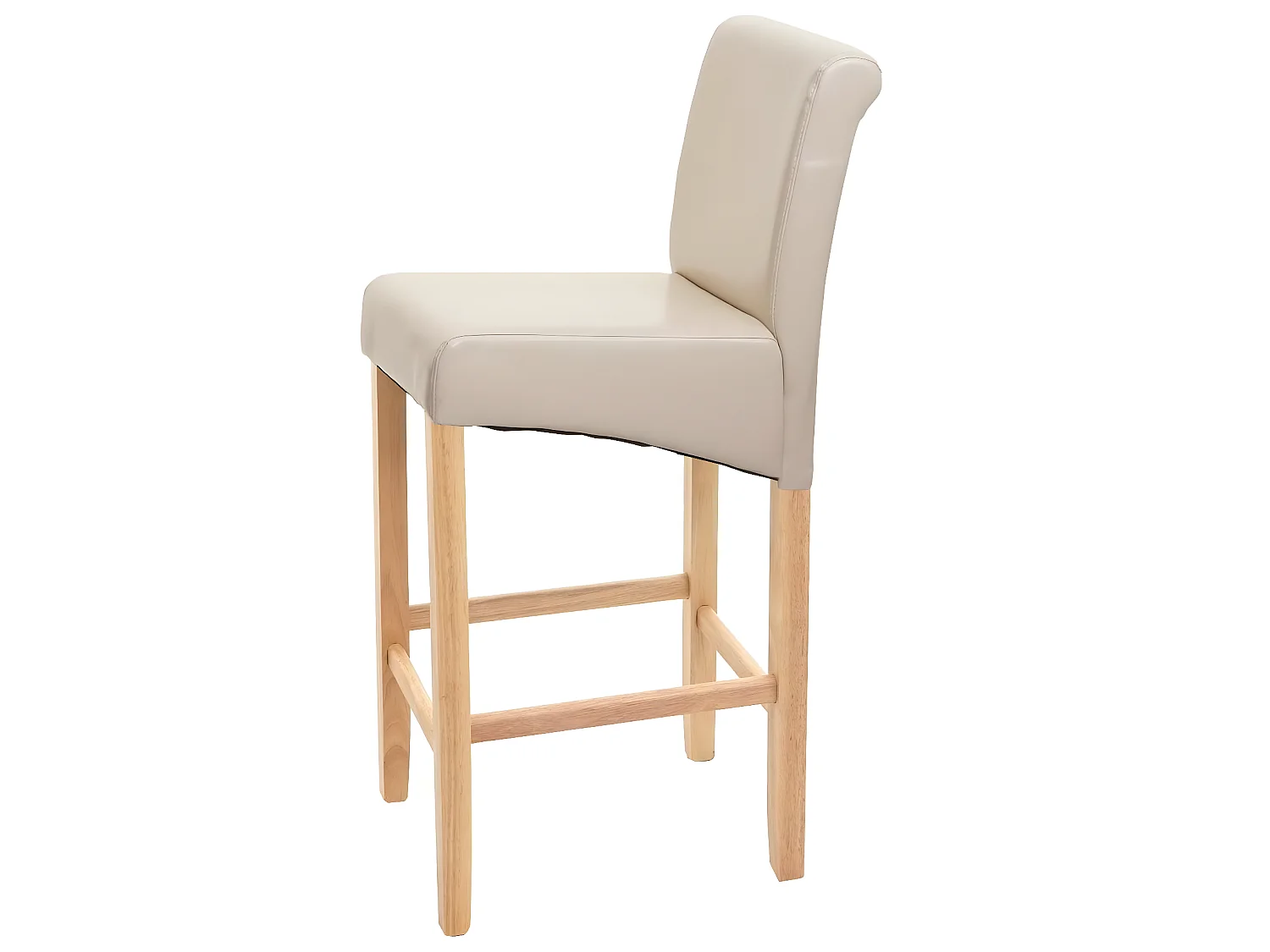 MCW-C33 barkruk,  crème, lichtgekleurde poten, kunstleer