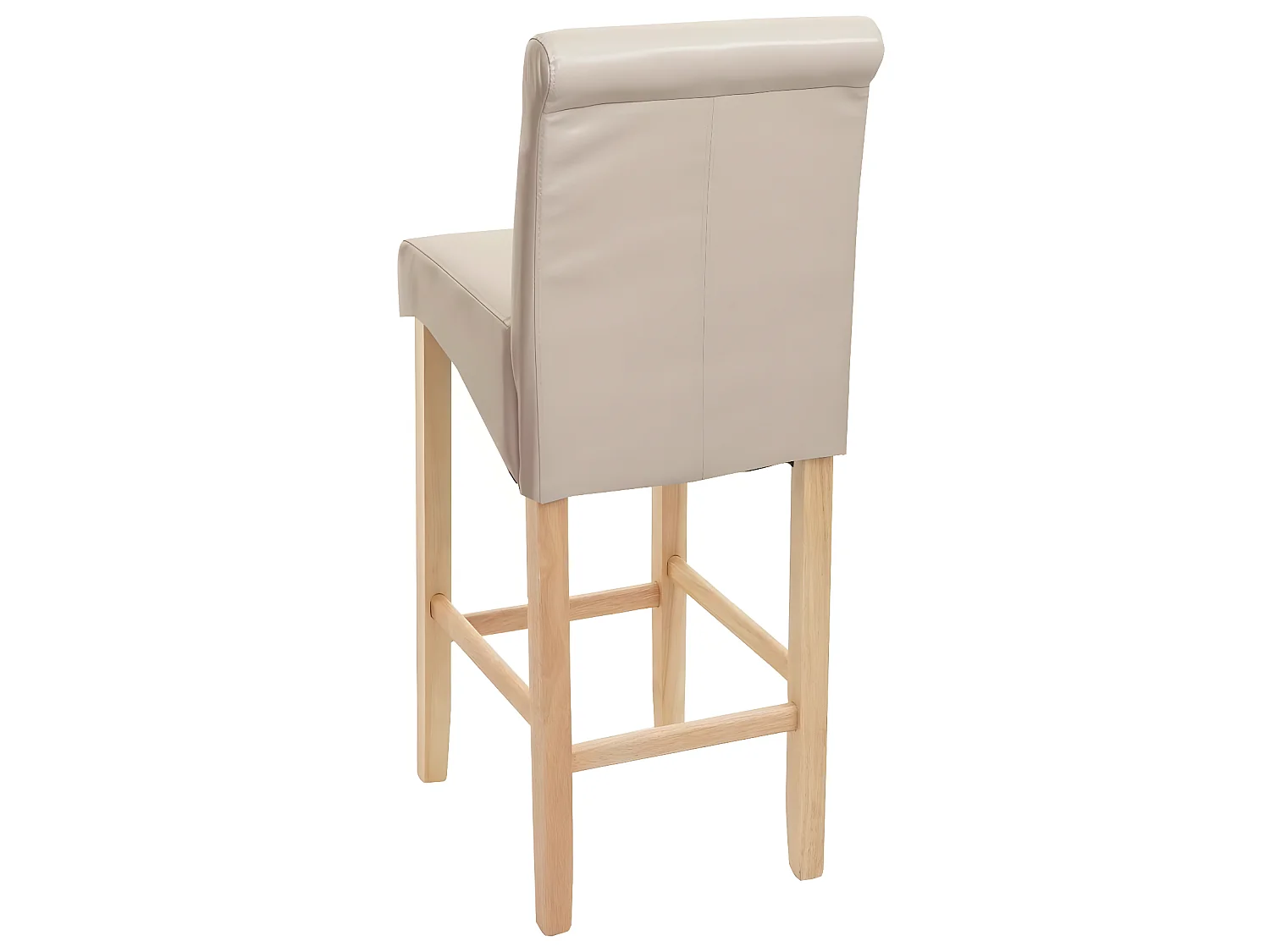 MCW-C33 barkruk,  crème, lichtgekleurde poten, kunstleer