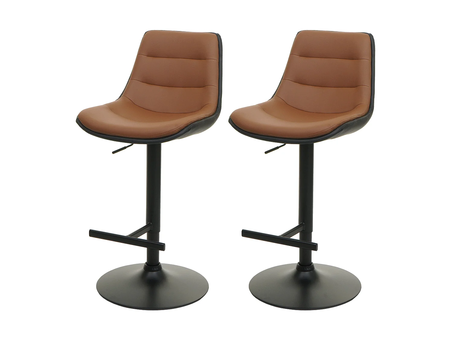 Tabouret de bar MCW-L85 (lot de 2),  brun