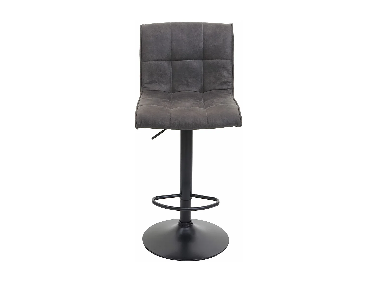 Sgabello lounge regolabile lounge elegante MCW-B13 tessuto effetto scamosciato grigio scuro