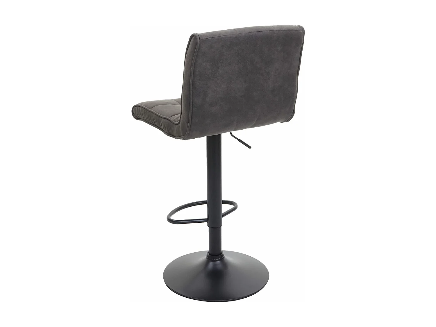 Sgabello lounge regolabile lounge elegante MCW-B13 tessuto effetto scamosciato grigio scuro