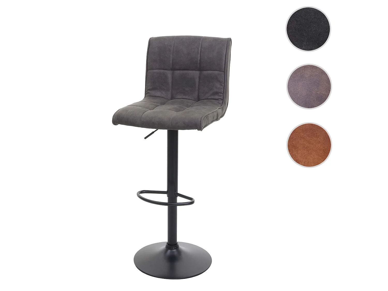 Stołek barowy MCW-B13,  vintage ciemnoszary