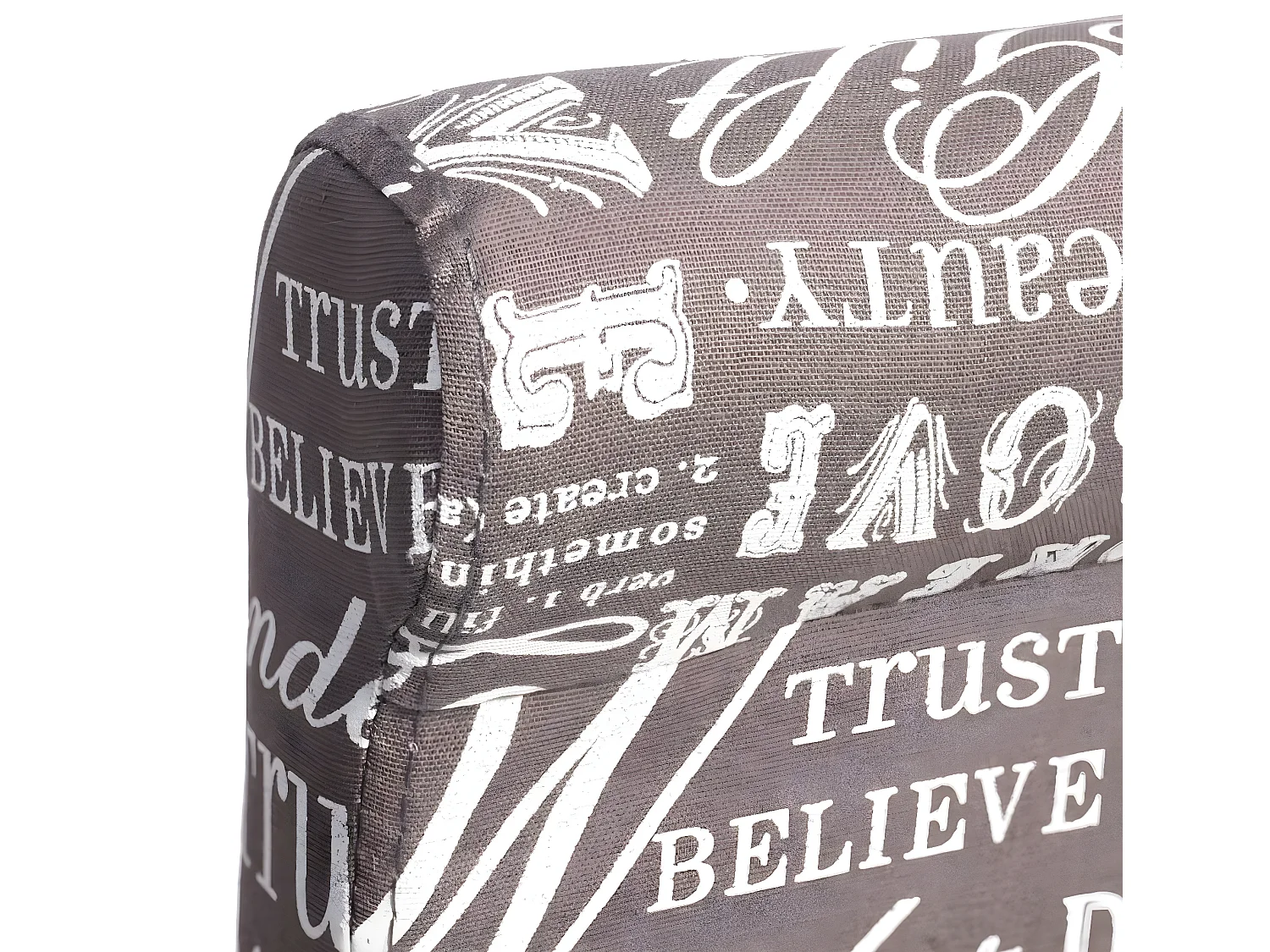 Tabouret de bar MCW-C33 (lot de 2),  tissu words fabric, gris, pieds clairs