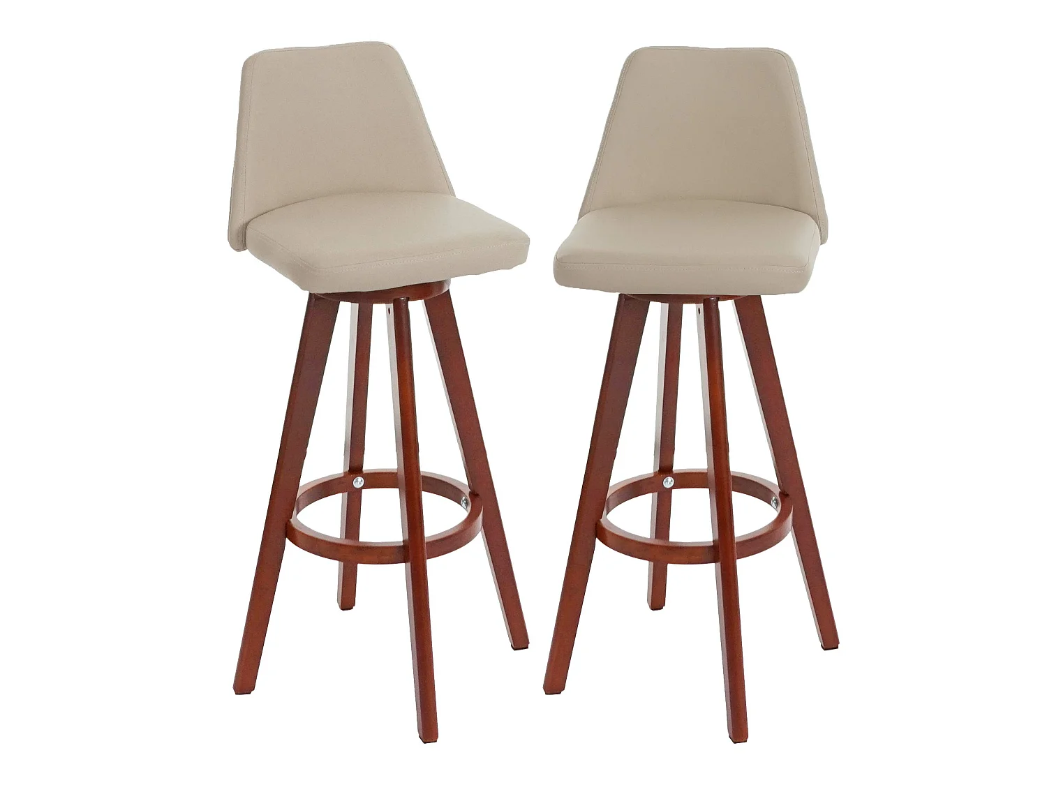 Tabouret de bar MCW-C43 (lot de 2),  crème