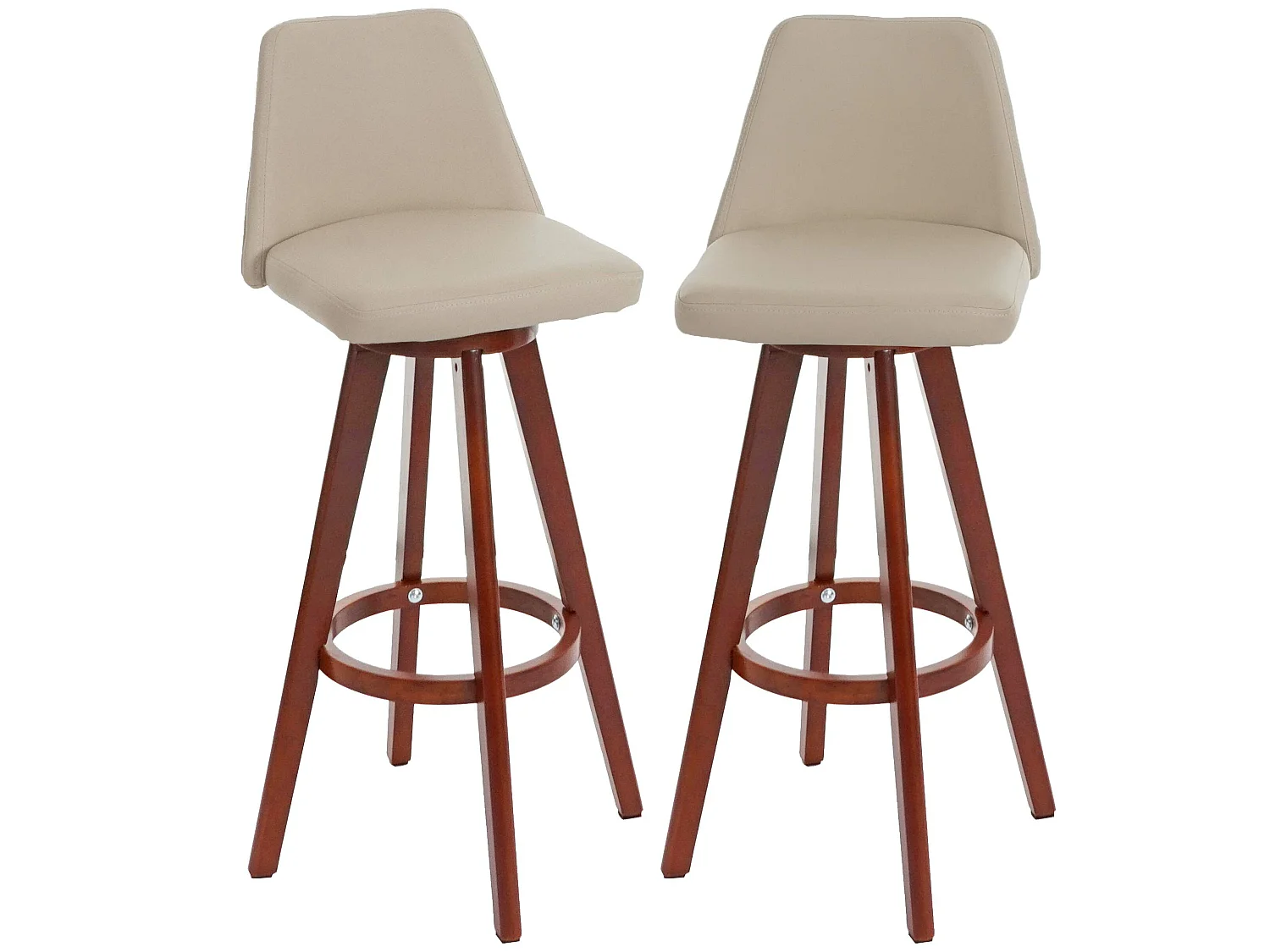 Tabouret de bar MCW-C43 (lot de 2),  crème