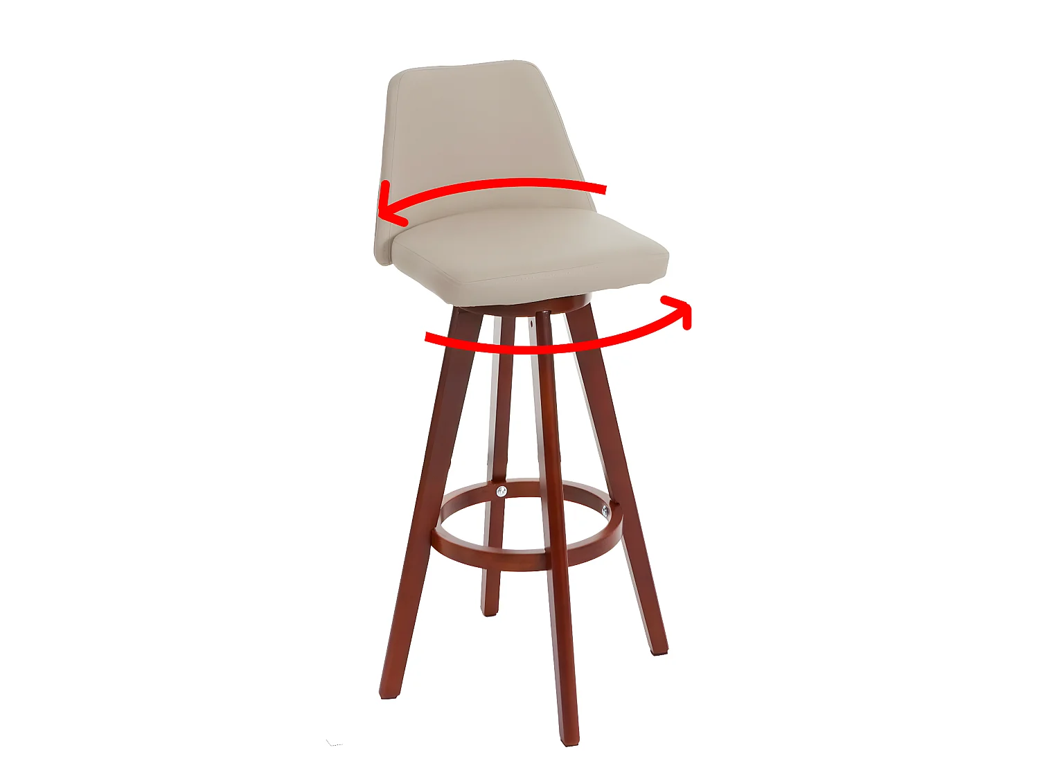 Tabouret de bar MCW-C43 (lot de 2),  crème