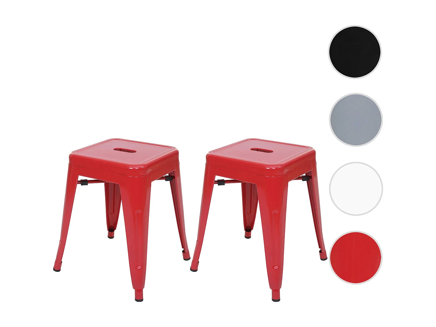 2x tabouret MCW-A73,  rouge
