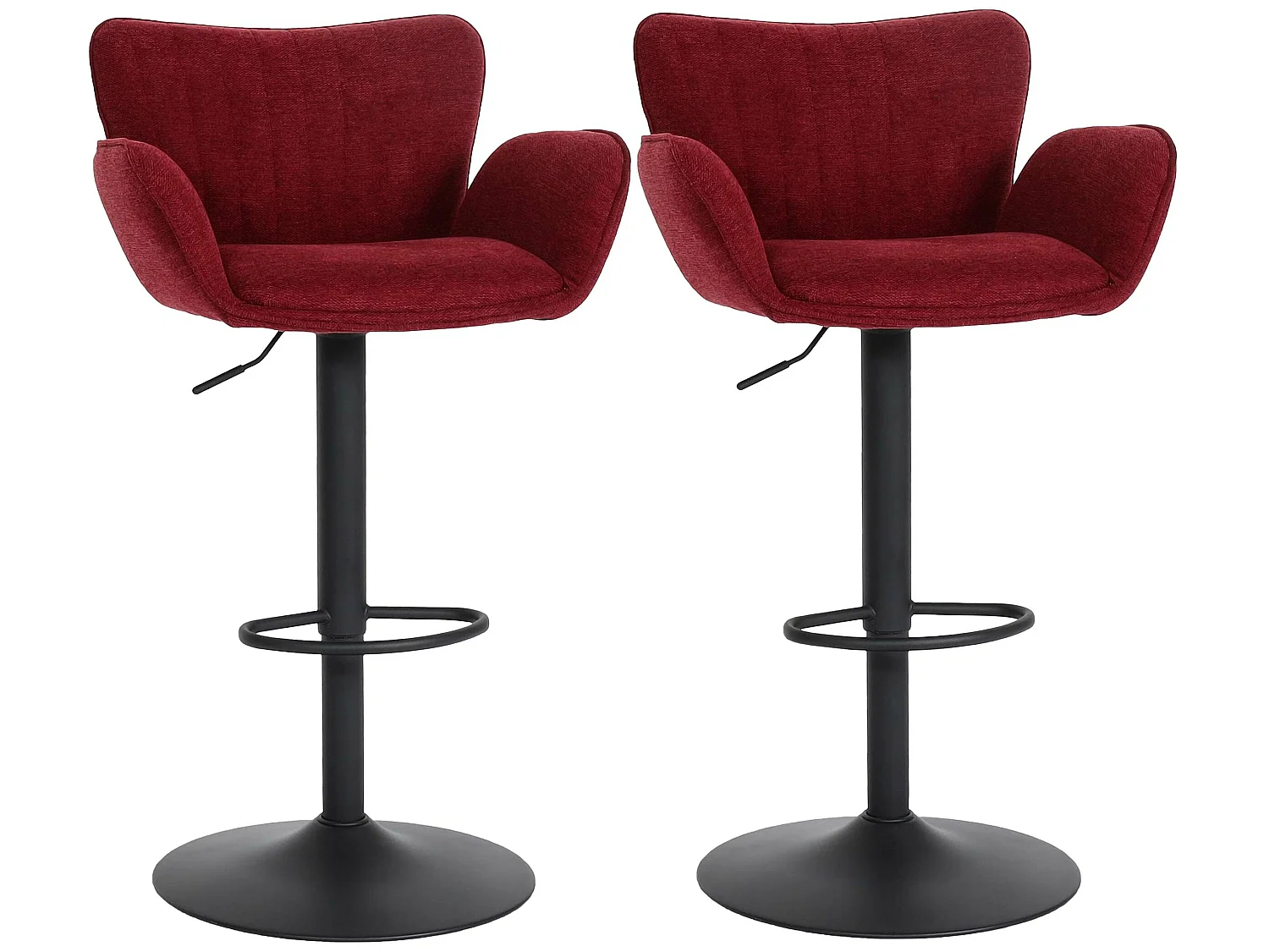 Barhocker MCW-M67 (2er-Set), Bordeaux Fuß schwarz