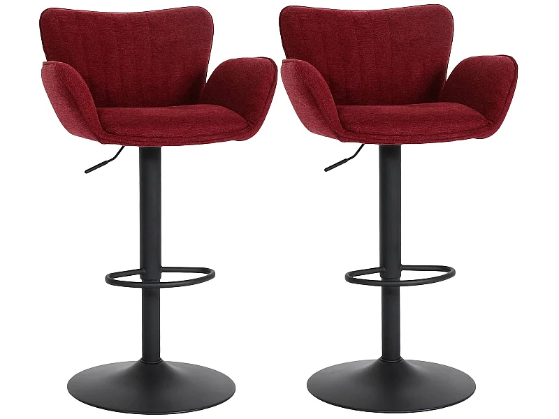 Barhocker MCW-M67 (2er-Set), Bordeaux Fuß schwarz