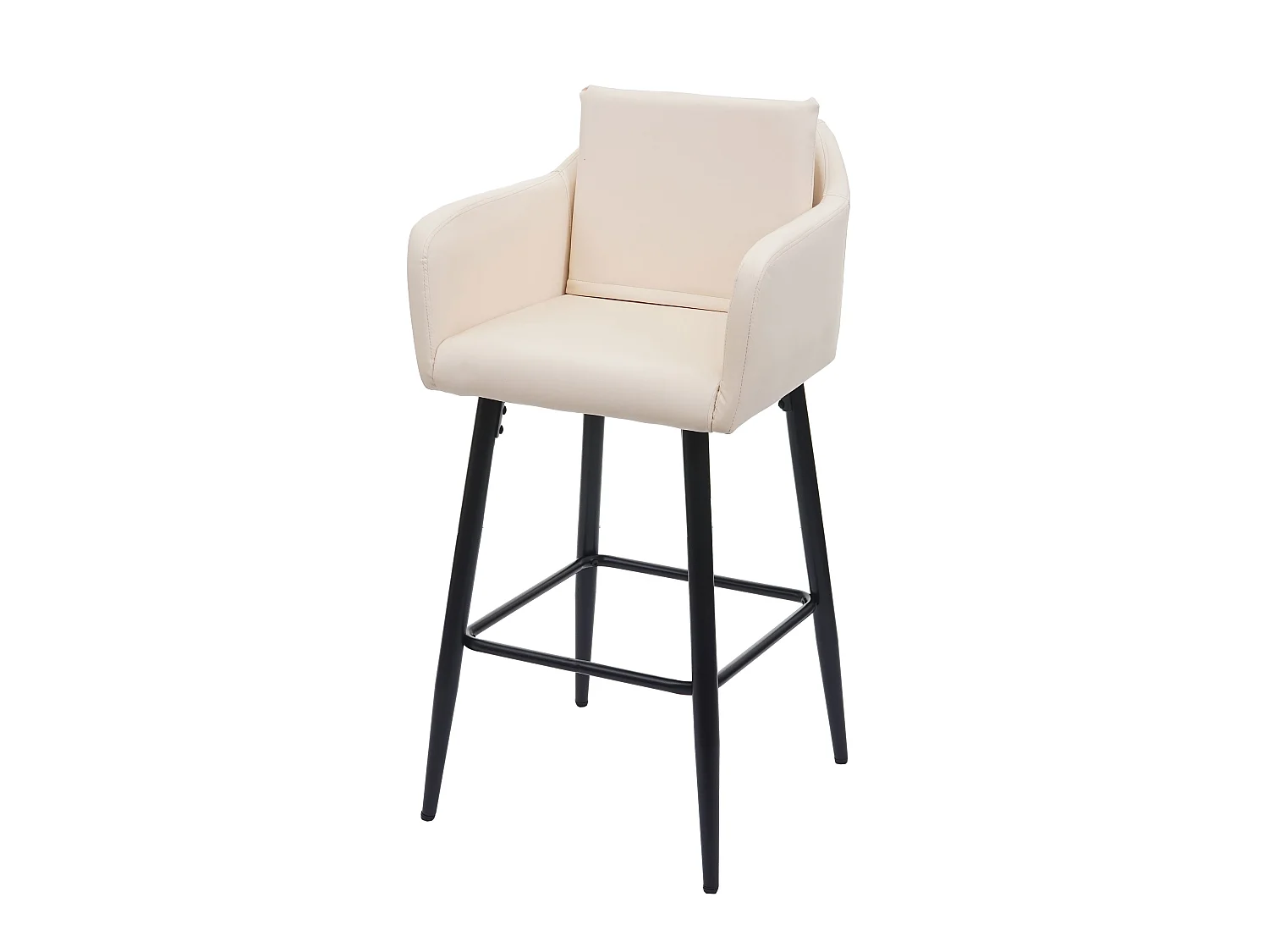Tabouret de bar MCW-H93,  similicuir crème-beige
