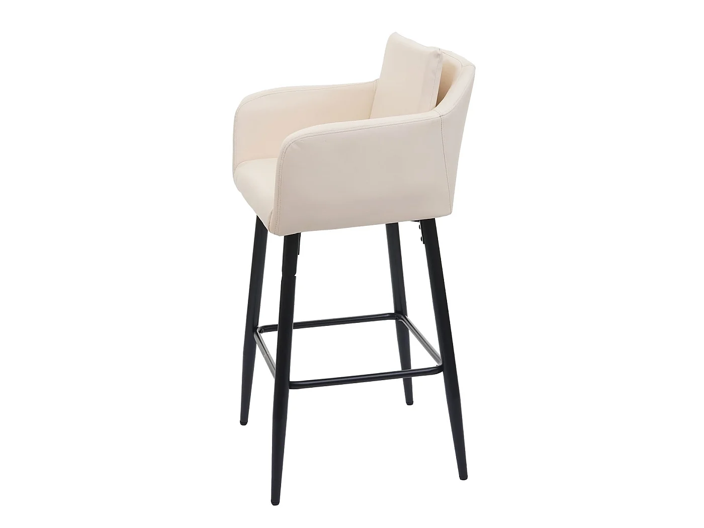 Banco de bar MCW-H93,  imitação de pele creme-bege