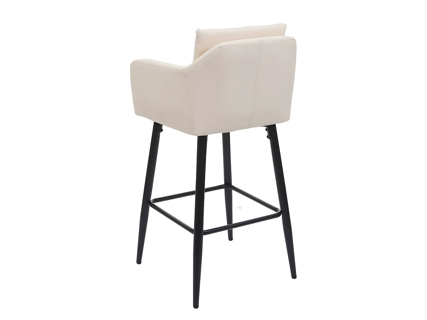 Banco de bar MCW-H93,  imitação de pele creme-bege