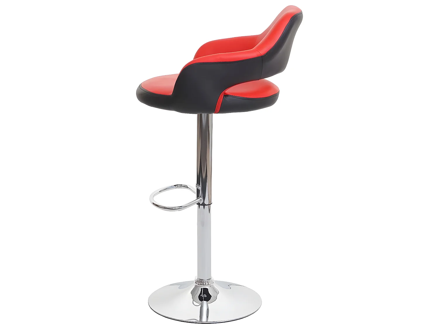 Tabouret de bar MCW-F16 (lot de 2),  rouge-noir