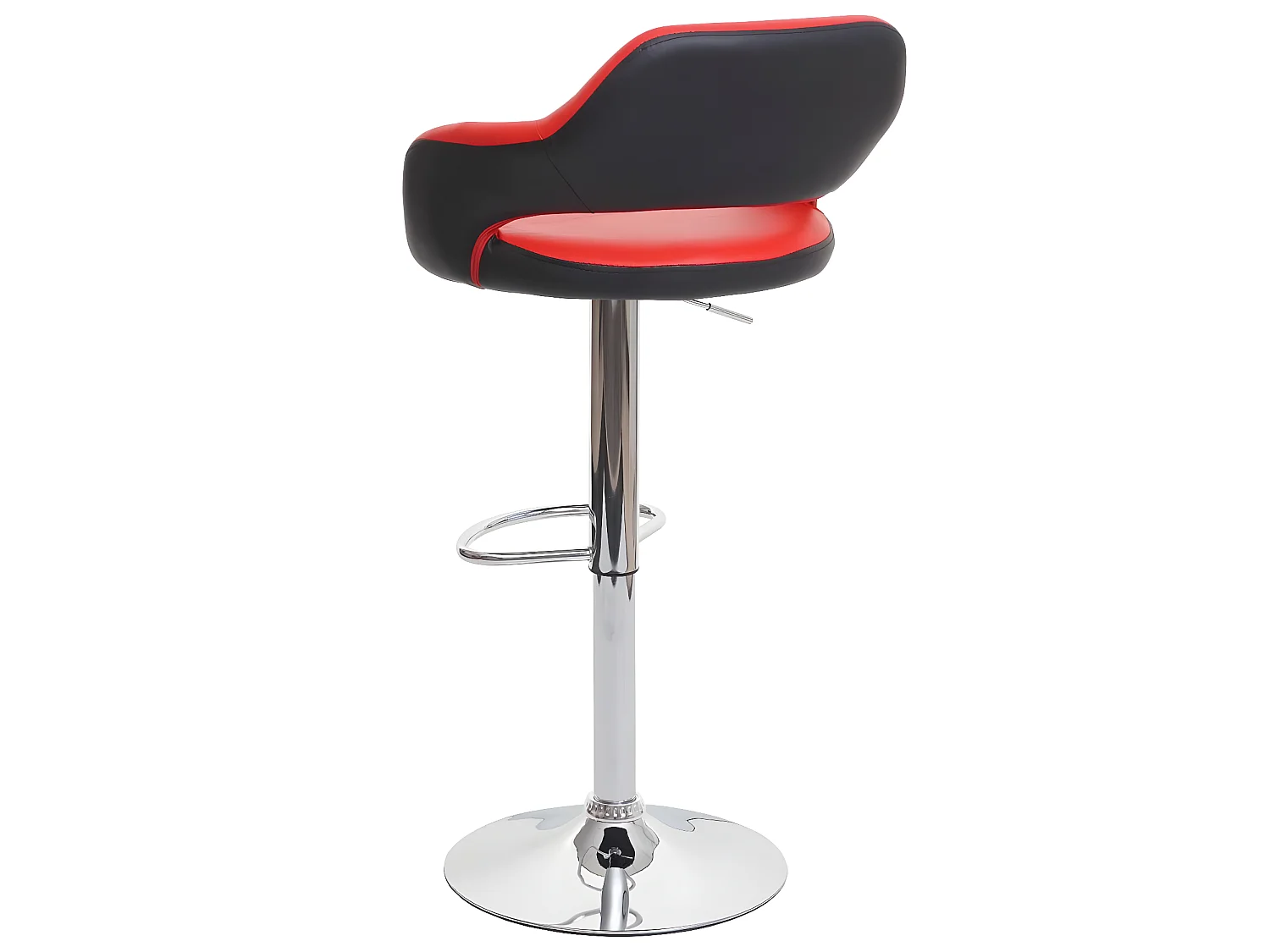 Tabouret de bar MCW-F16 (lot de 2),  rouge-noir