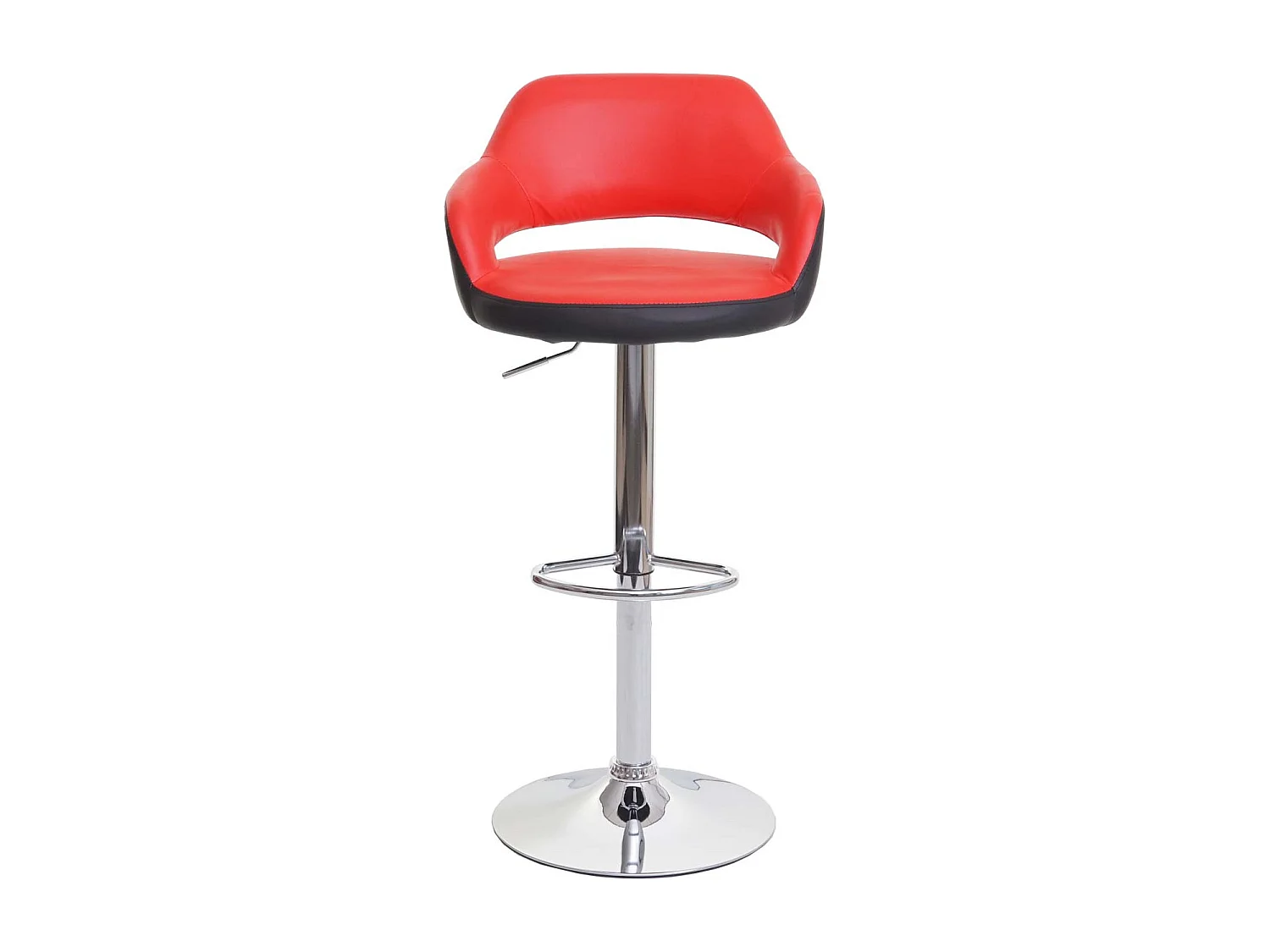 Stołek barowy MCW-F16 (zestaw 2 szt.),  czerwono-czarny