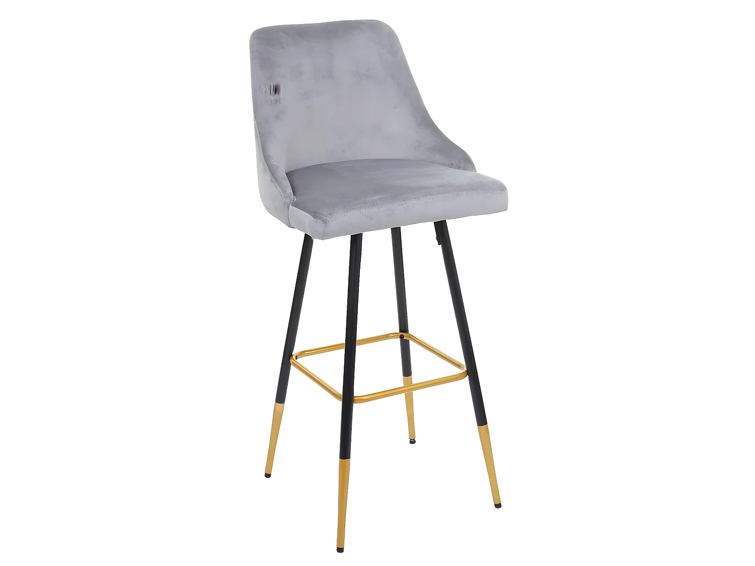 Tabouret de bar MCW-E70 (lot de 2) Velours,  gris