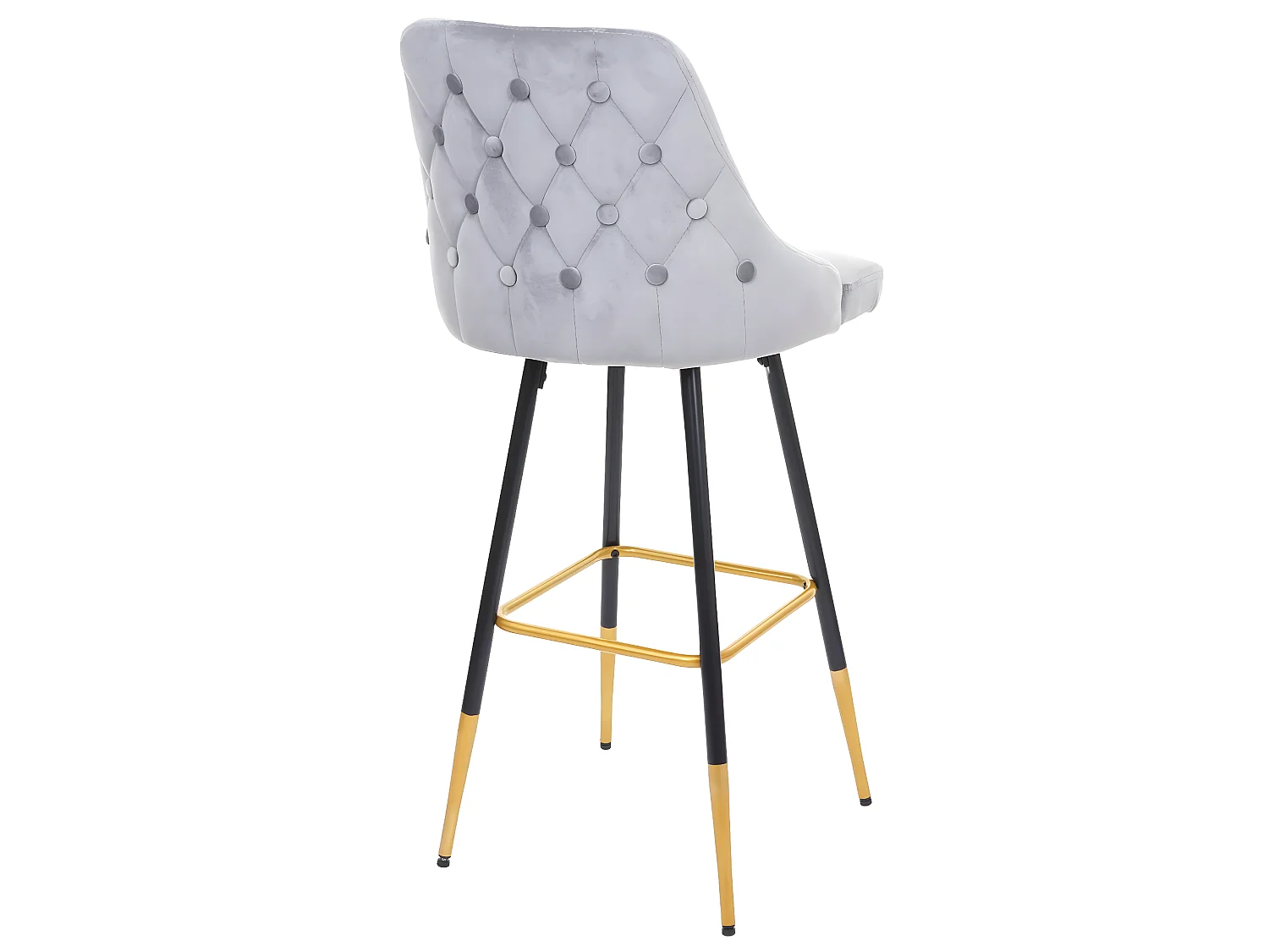 Tabouret de bar MCW-E70 (lot de 2) Velours,  gris