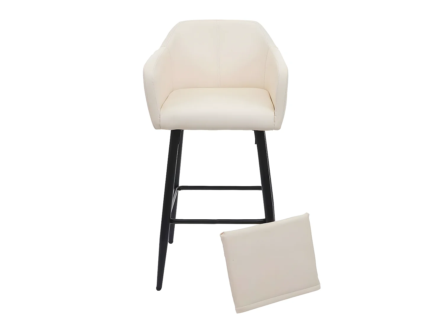 MCW-H93 barkruk (set van 2),  kunstleer crème-beige