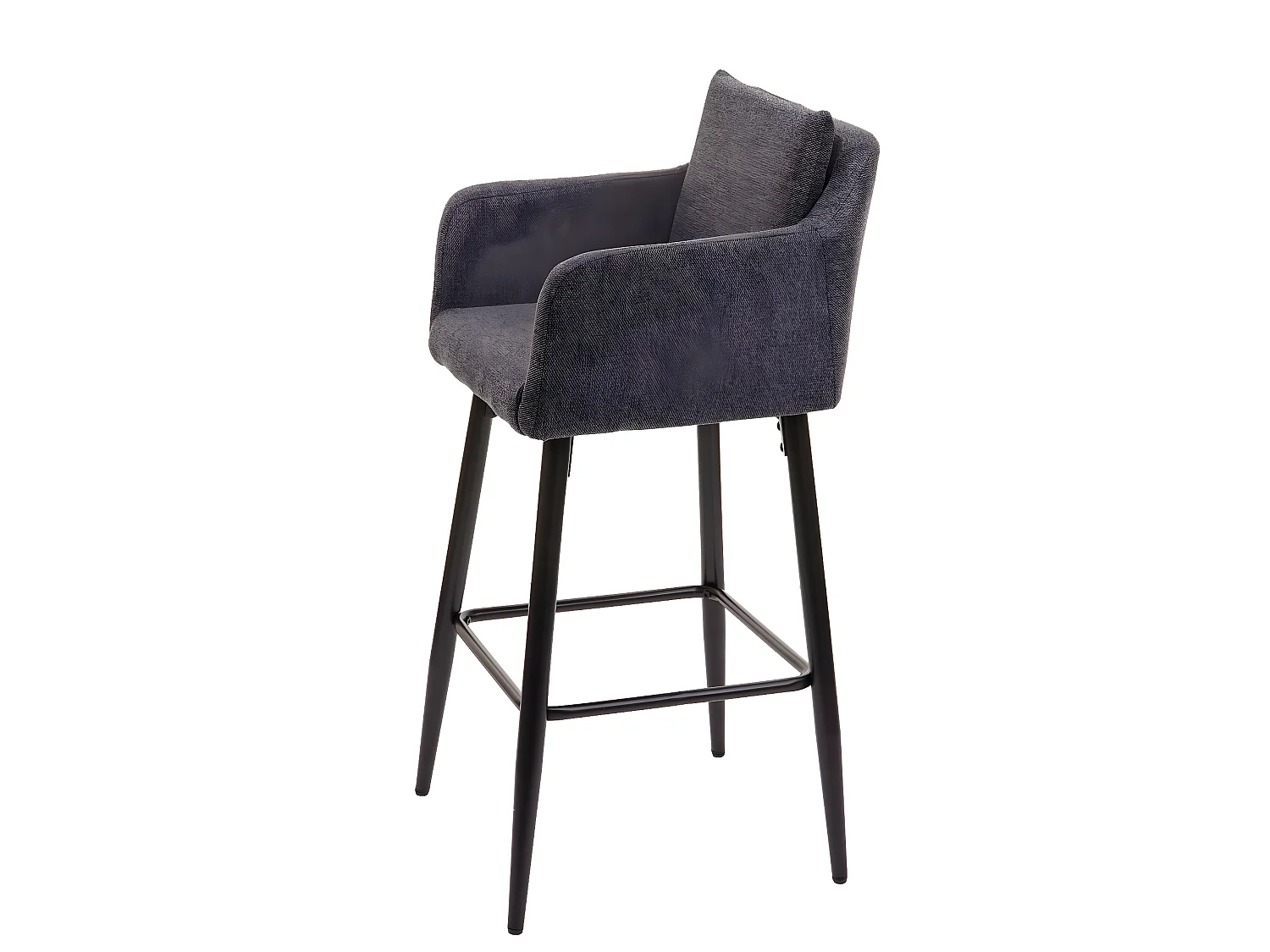 Tabouret de bar MCW-H93 (lot de 2),  tissu/textile gris foncé