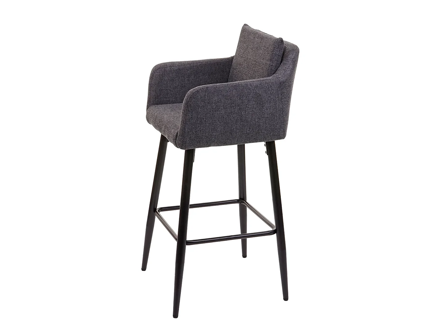 Barhocker MCW-H93 (2er-Set), Stoff/Textil dunkelgrau