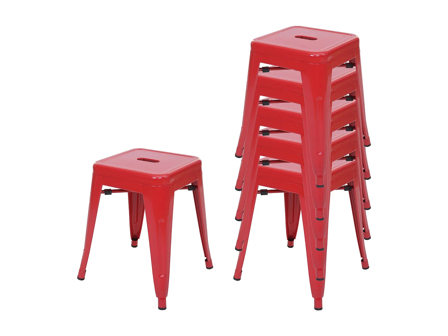 MCW-A73 Metal Stools (set of 6),  red