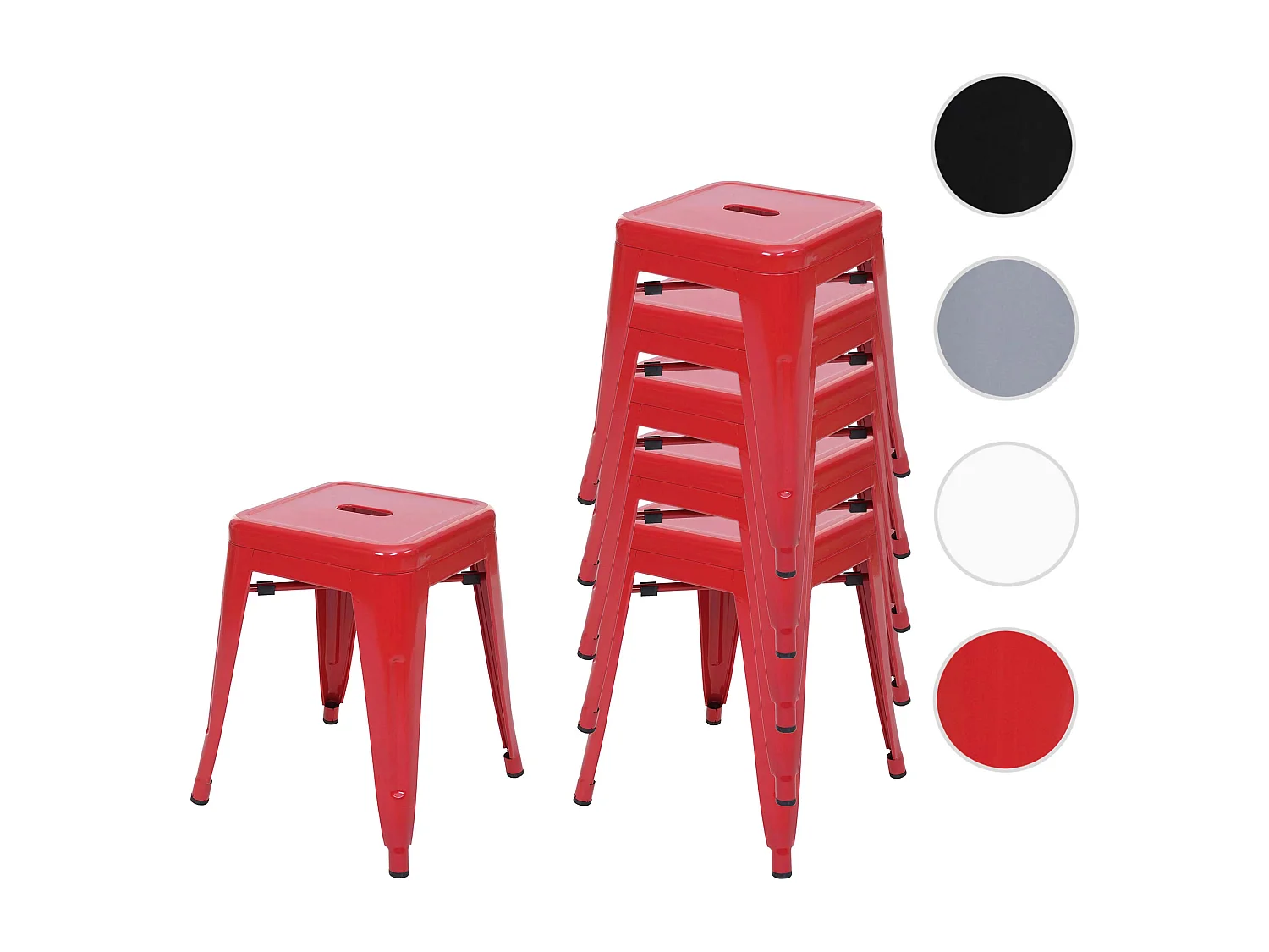 MCW-A73 Metal Stools (set of 6),  red