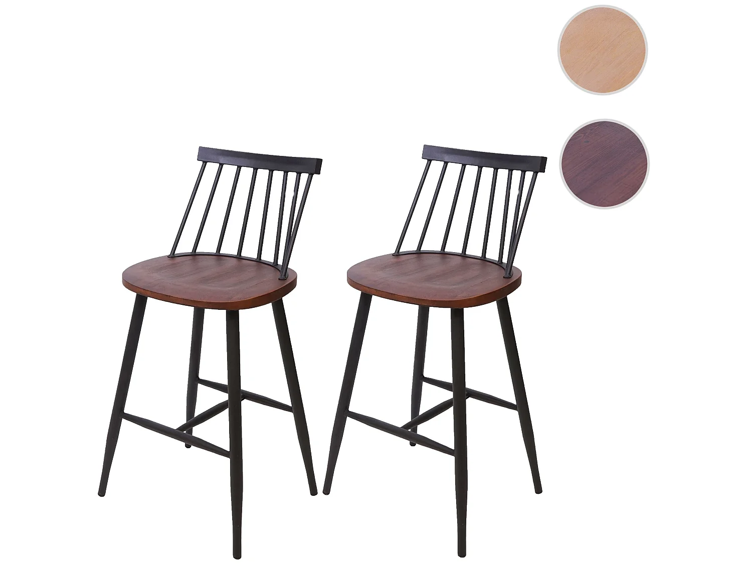 Barhocker MCW-G69 (2er-Set), Vintage braun