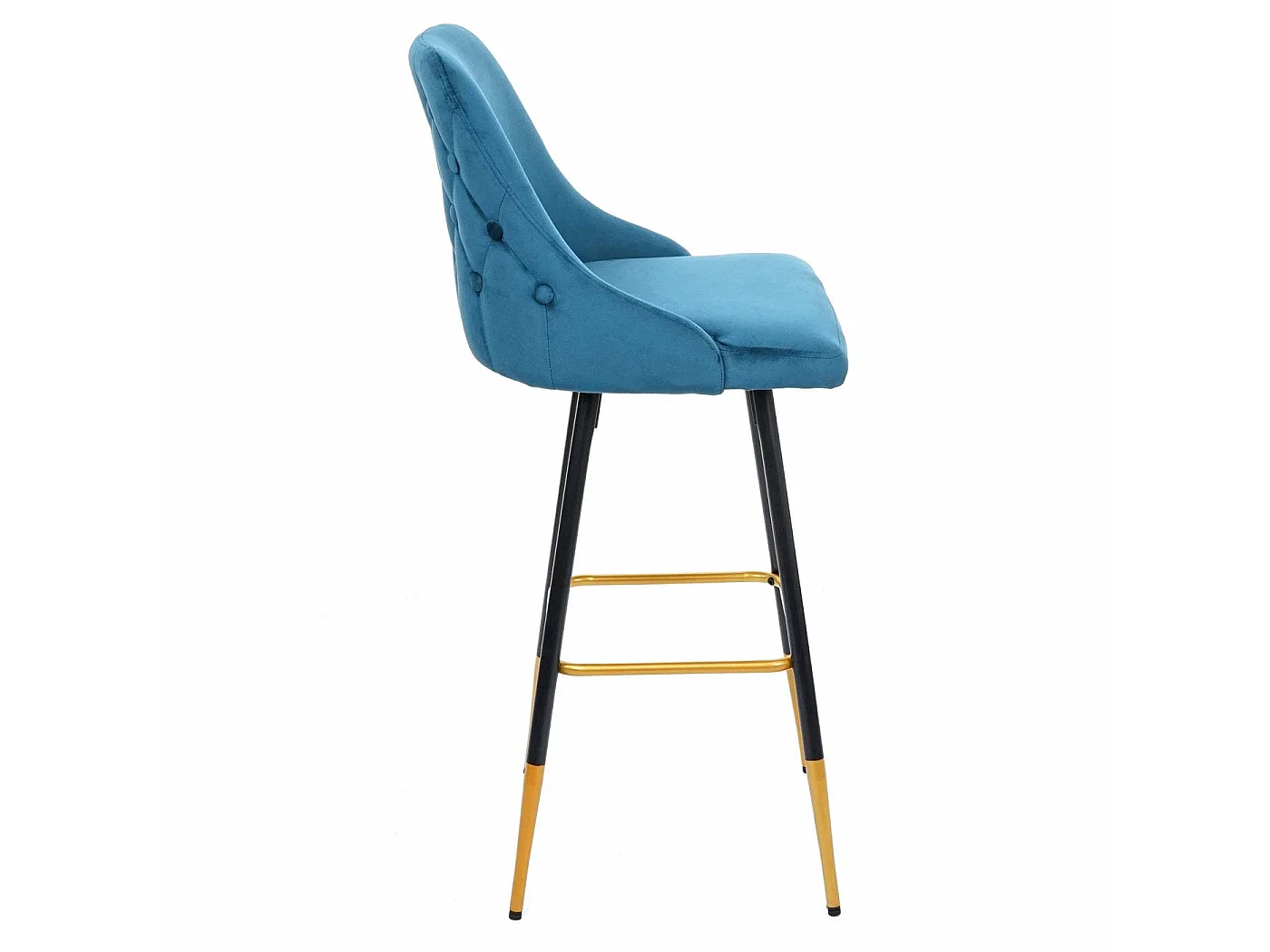 Tabouret de bar MCW-E70 (lot de 2) Velours,  pétrole