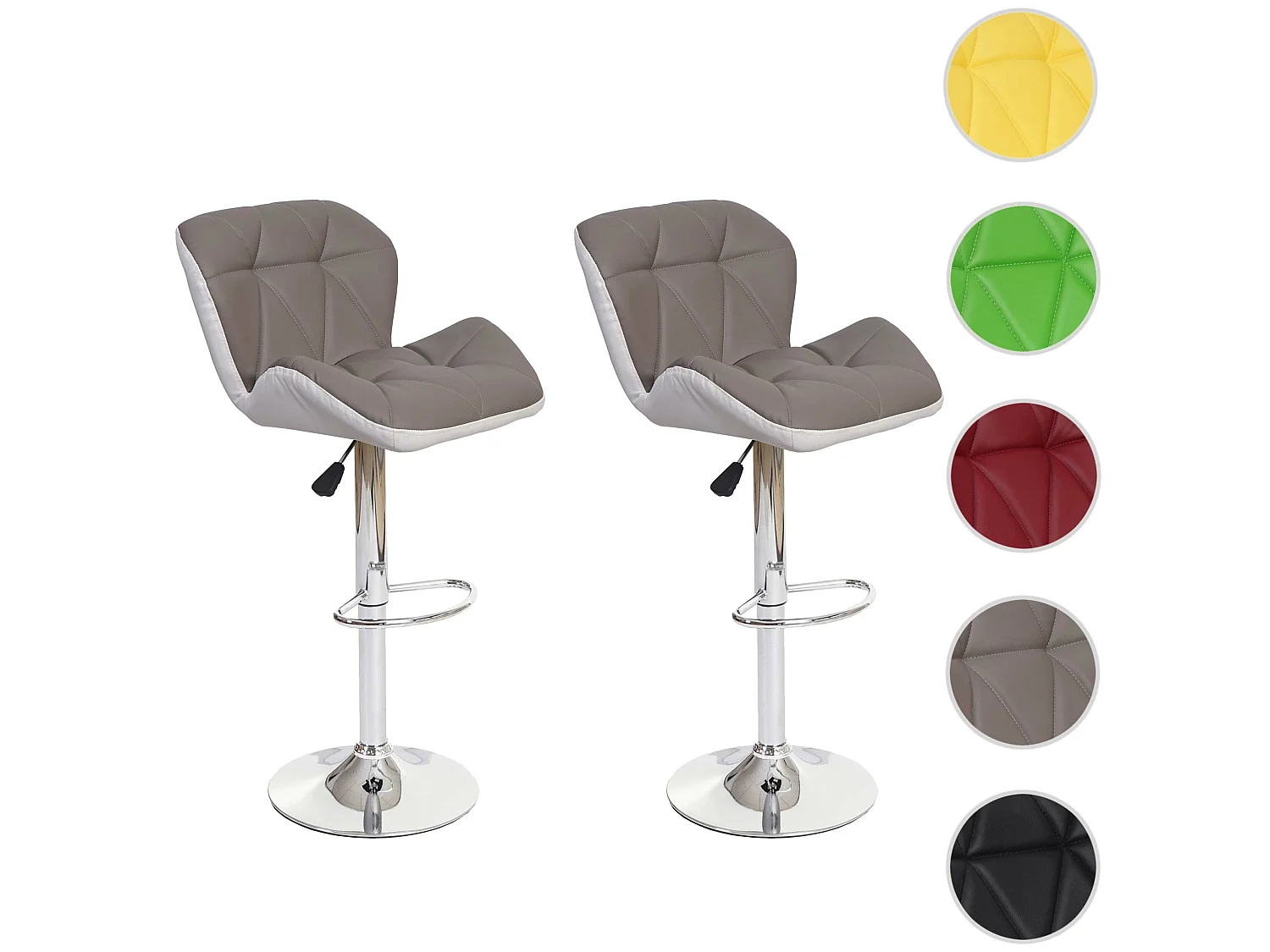 Tabouret de bar MCW-A92 (lot de 2),  couleur taupe