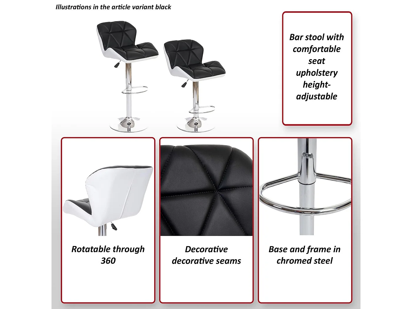 Barkruk MCW-A92 (set van 2),  taupe-grijs