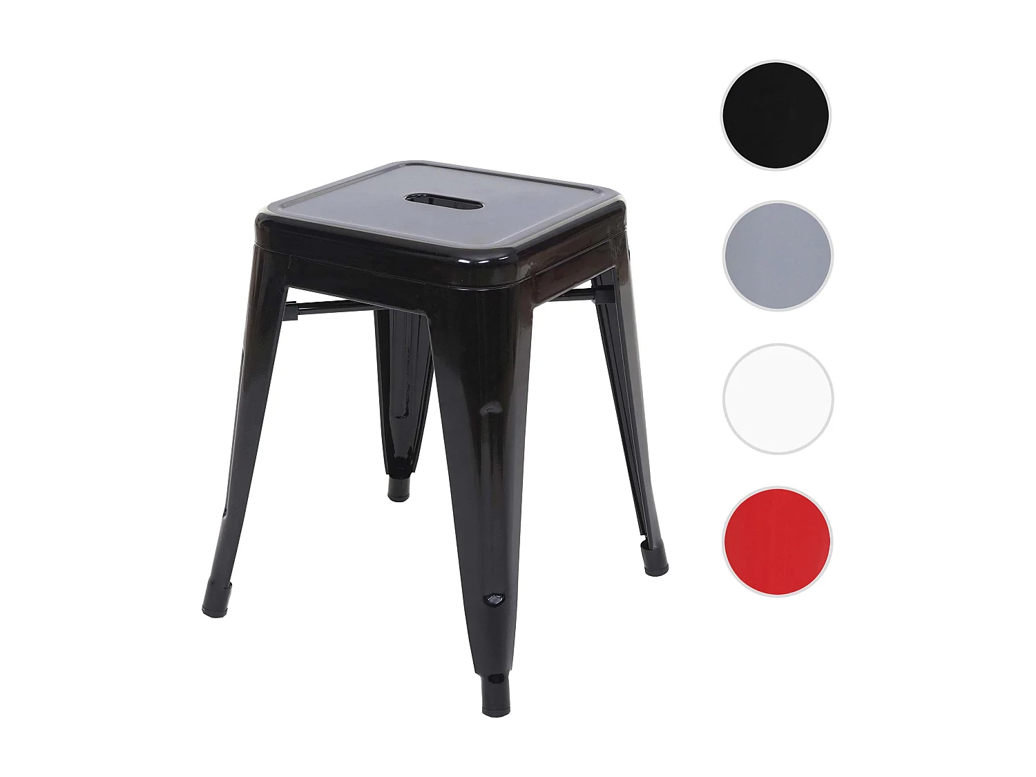 Stołek metalowy MCW-A73,  czarny