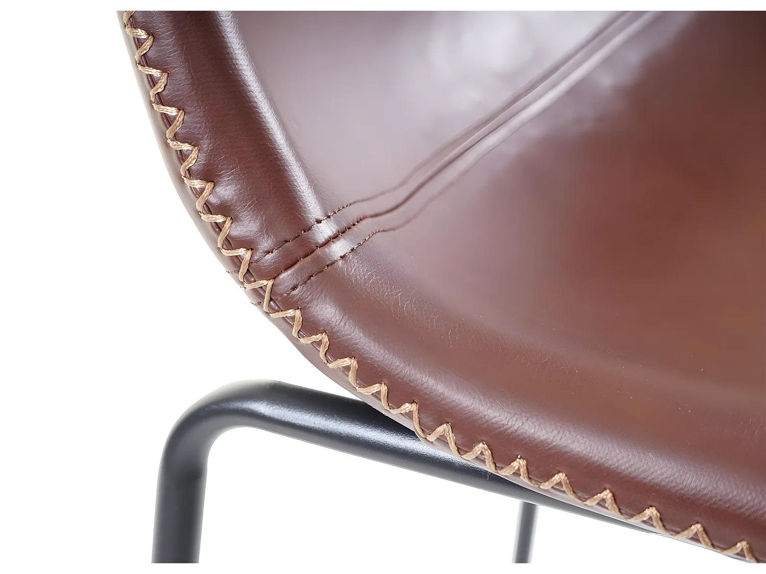 Tabouret de bar MCW-E54 (lot de 2),  similicuir marron