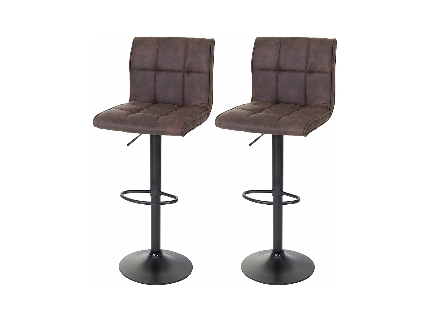 Tabouret de bar MCW-B13 (lot de 2),  vintage brun foncé