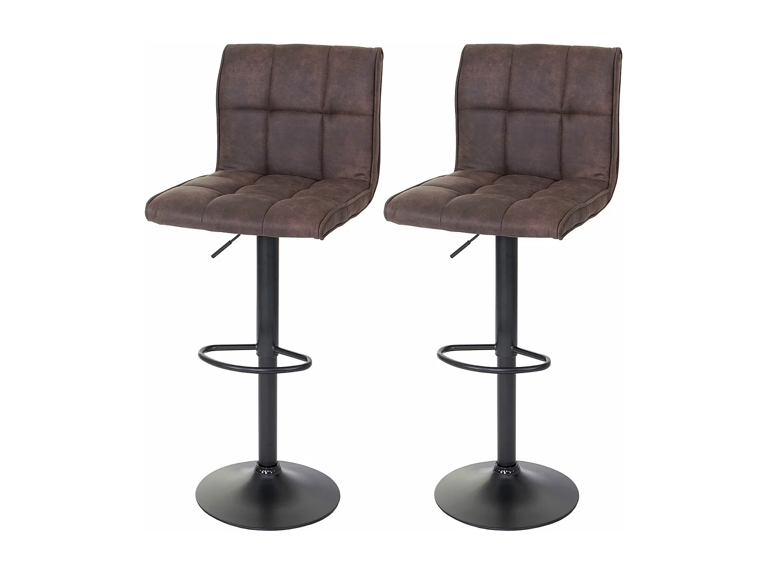 Tabouret de bar MCW-B13 (lot de 2),  vintage brun foncé