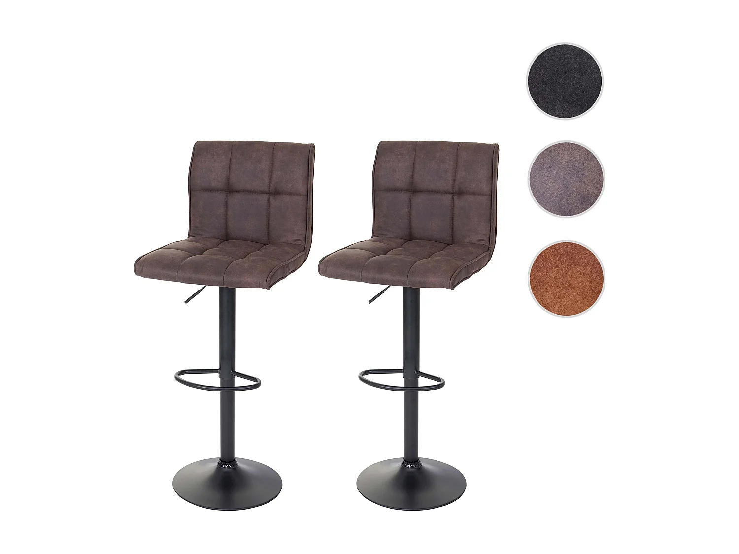 Barkruk MCW-B13 (set van 2),  vintage donkerbruin