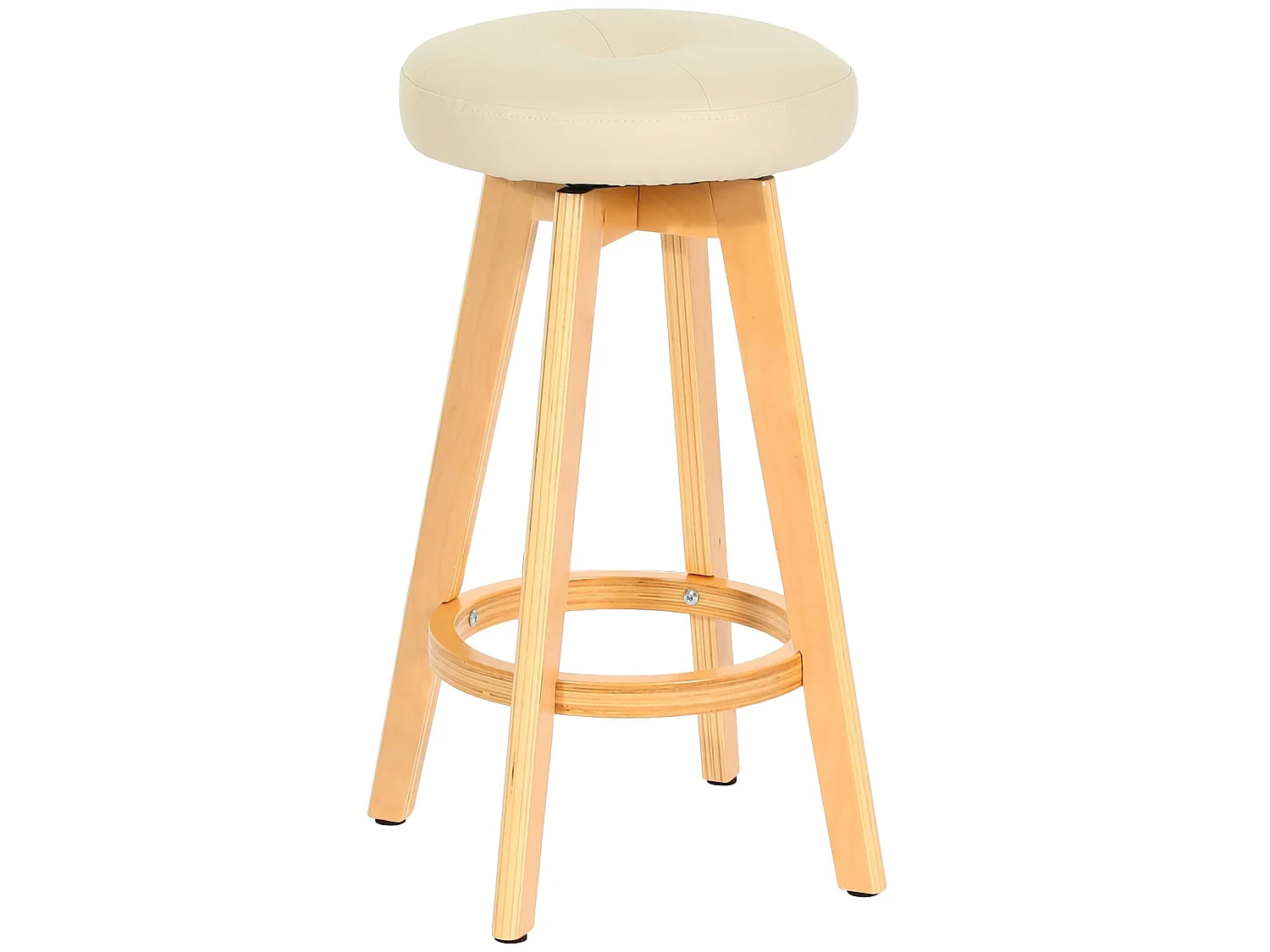 Tabouret de bar Boras pivotant,  crème, pieds clairs