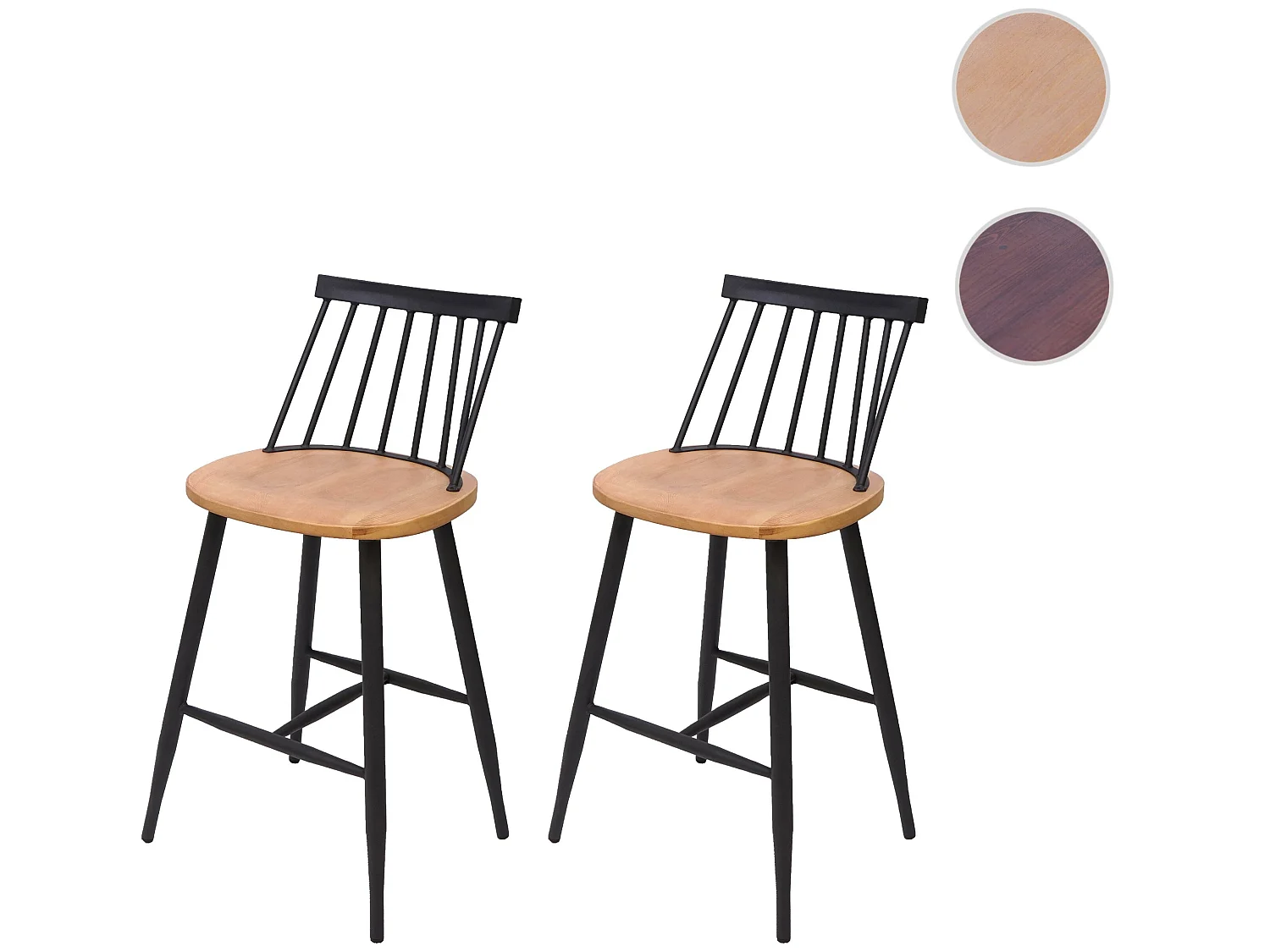 Tabouret de bar MCW-G69 (lot de 2),  nature