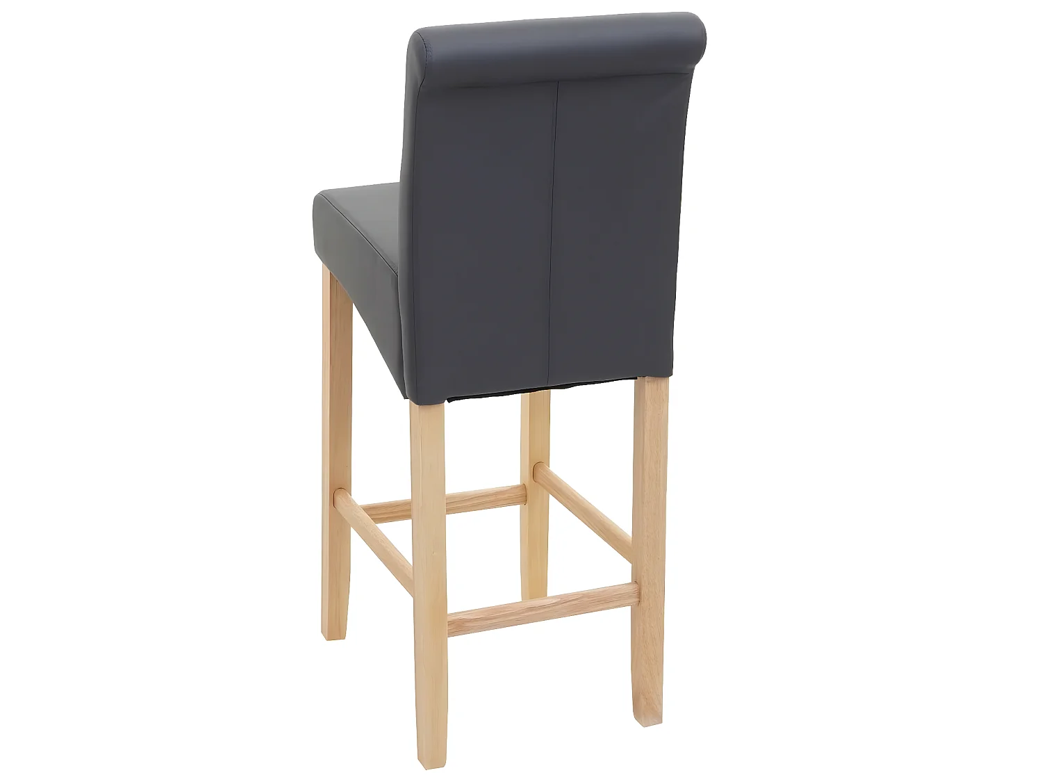 Tabouret de bar MCW-C33,  gris mat, pieds clair, similicuir