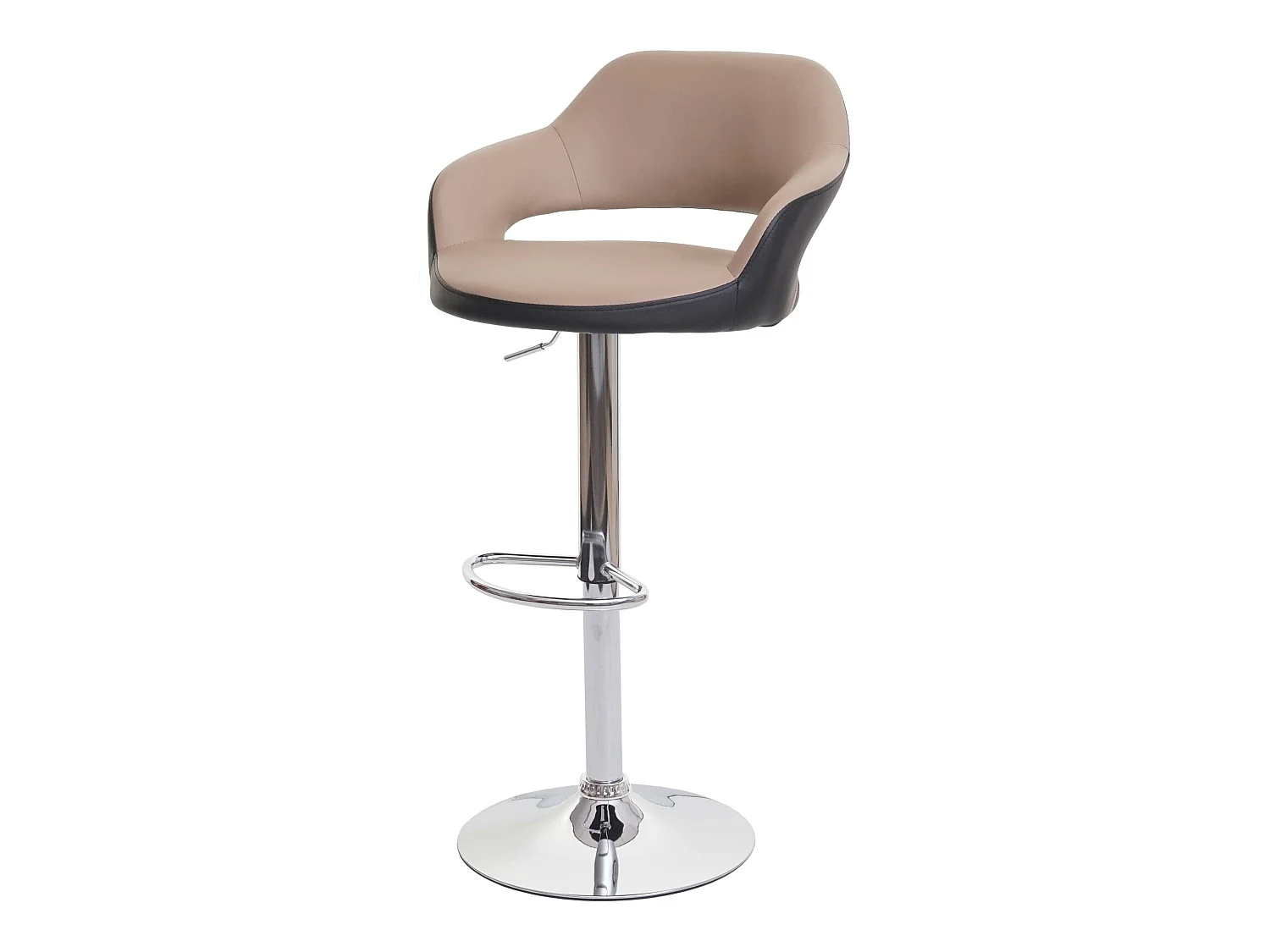 Tabouret de bar MCW-F16,  taupe-noir