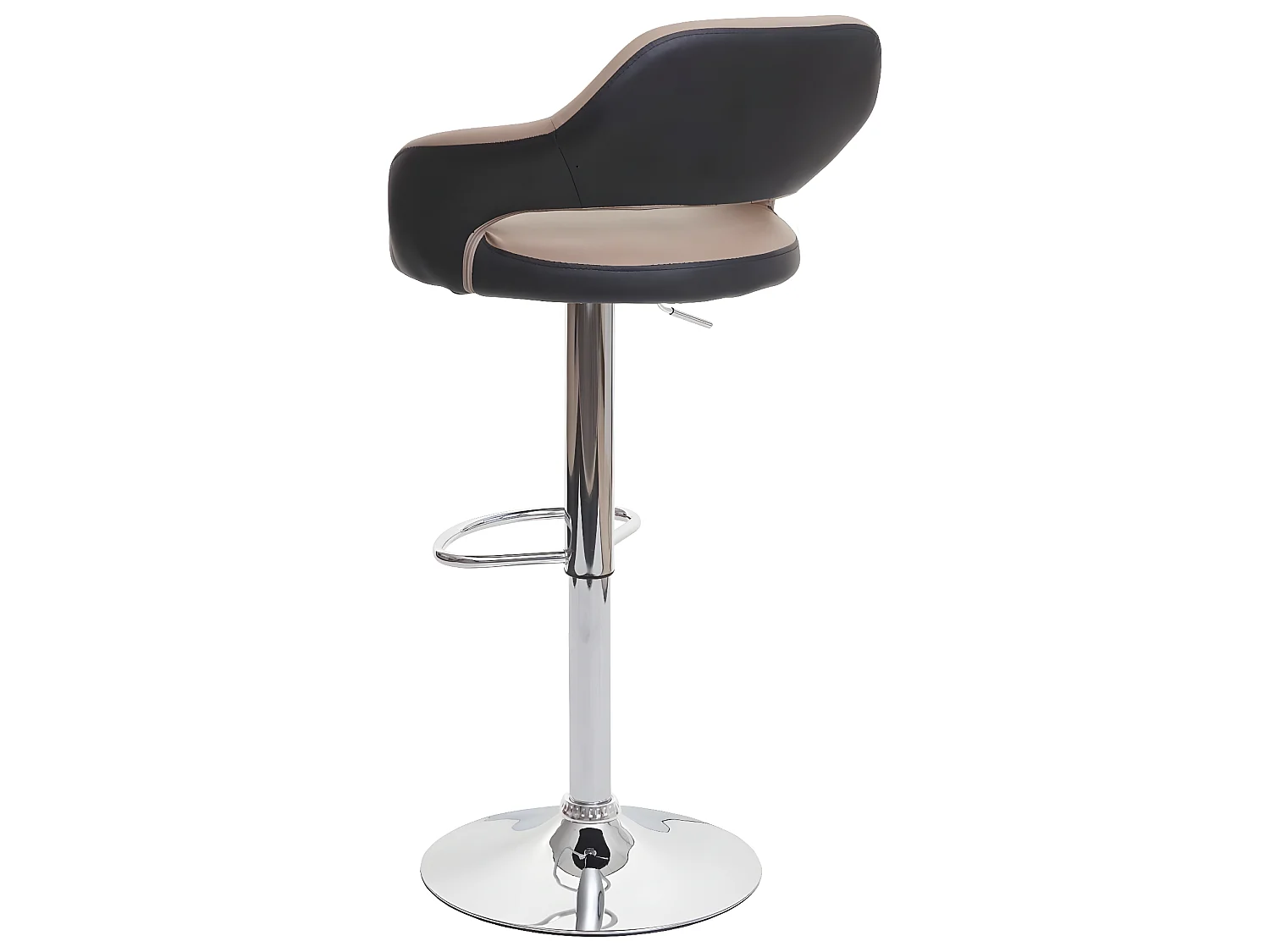 Tabouret de bar MCW-F16,  taupe-noir