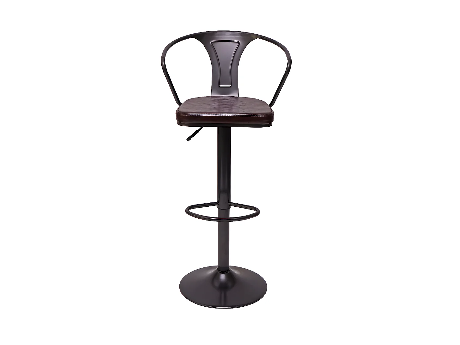 Tabouret de bar MCW-H10b (lot de 2), vintage noir-marron