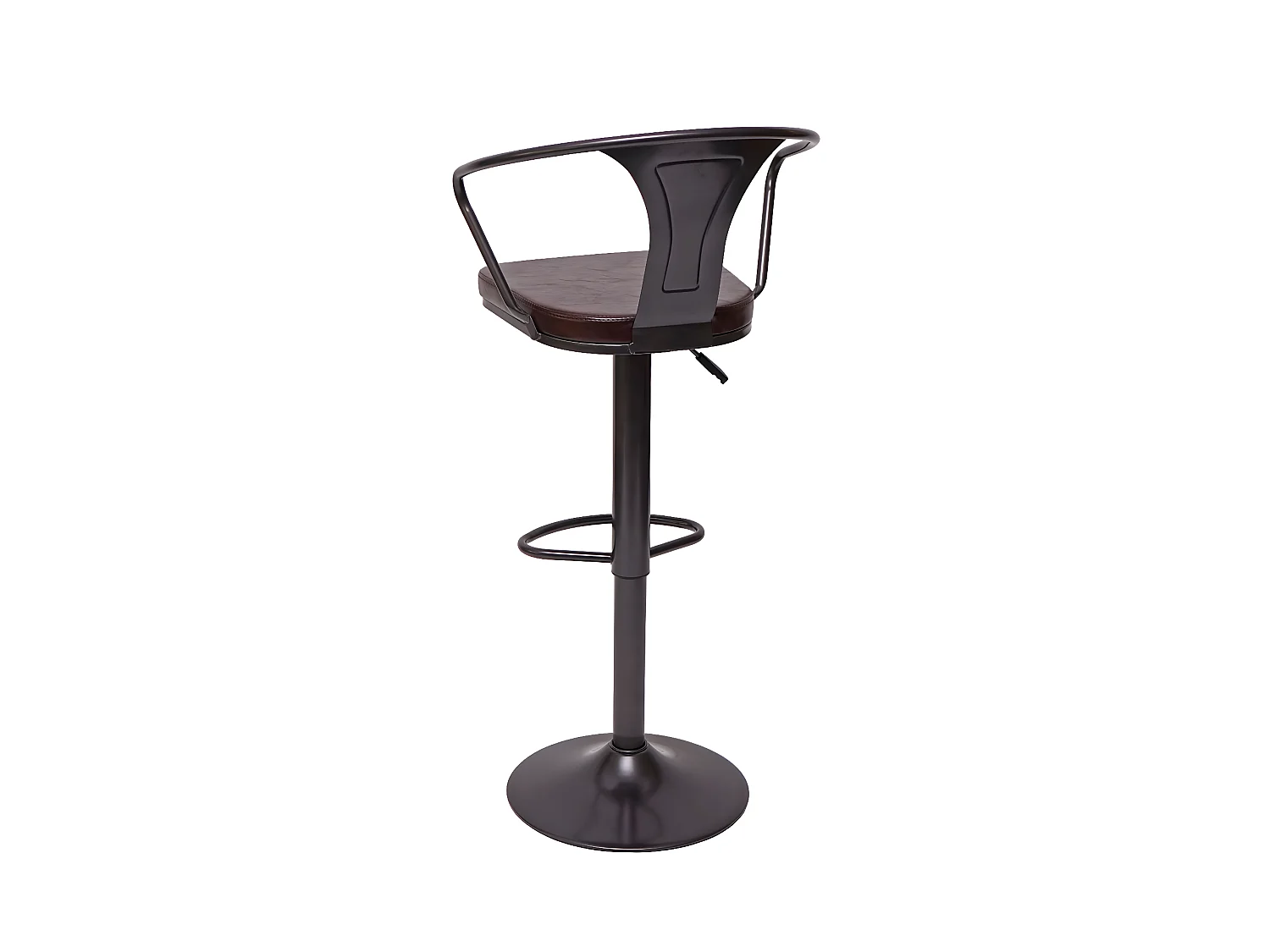 Tabouret de bar MCW-H10b (lot de 2), vintage noir-marron