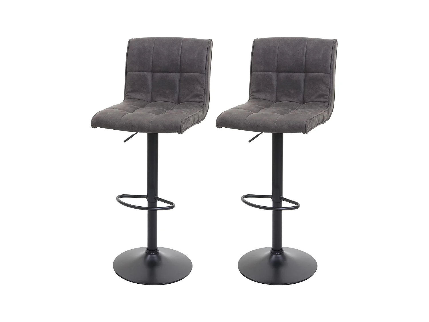 Tabouret de bar MCW-B13 (lot de 2),  vintage gris foncé