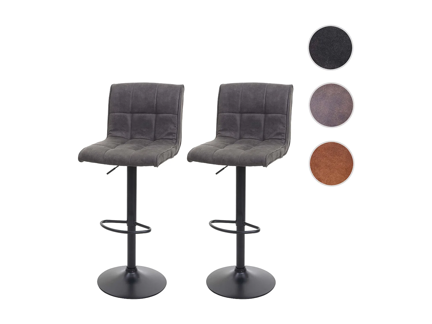 Barkruk MCW-B13 (set van 2),  vintage donkergrijs