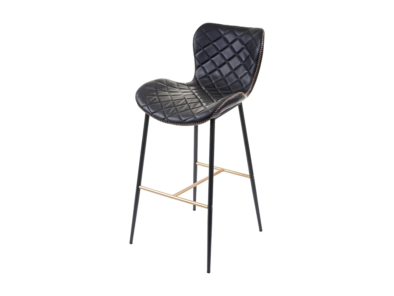 Tabouret de bar MCW-E55 (lot de 2),  similicuir noir