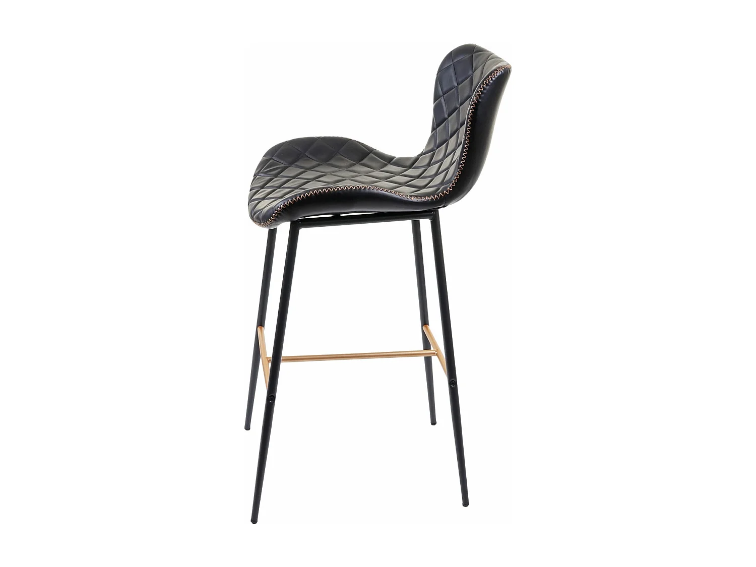 Stołek barowy MCW-E55 (zestaw 2 szt.),  czarna sztuczna skóra