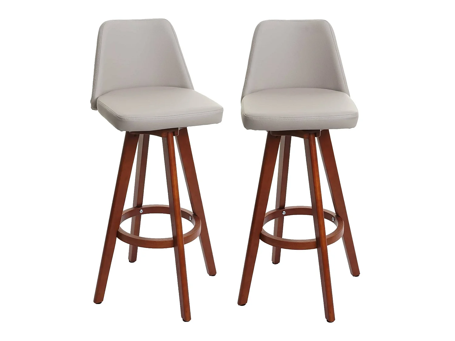 Tabouret de bar MCW-C43 (lot de 2),  taupe