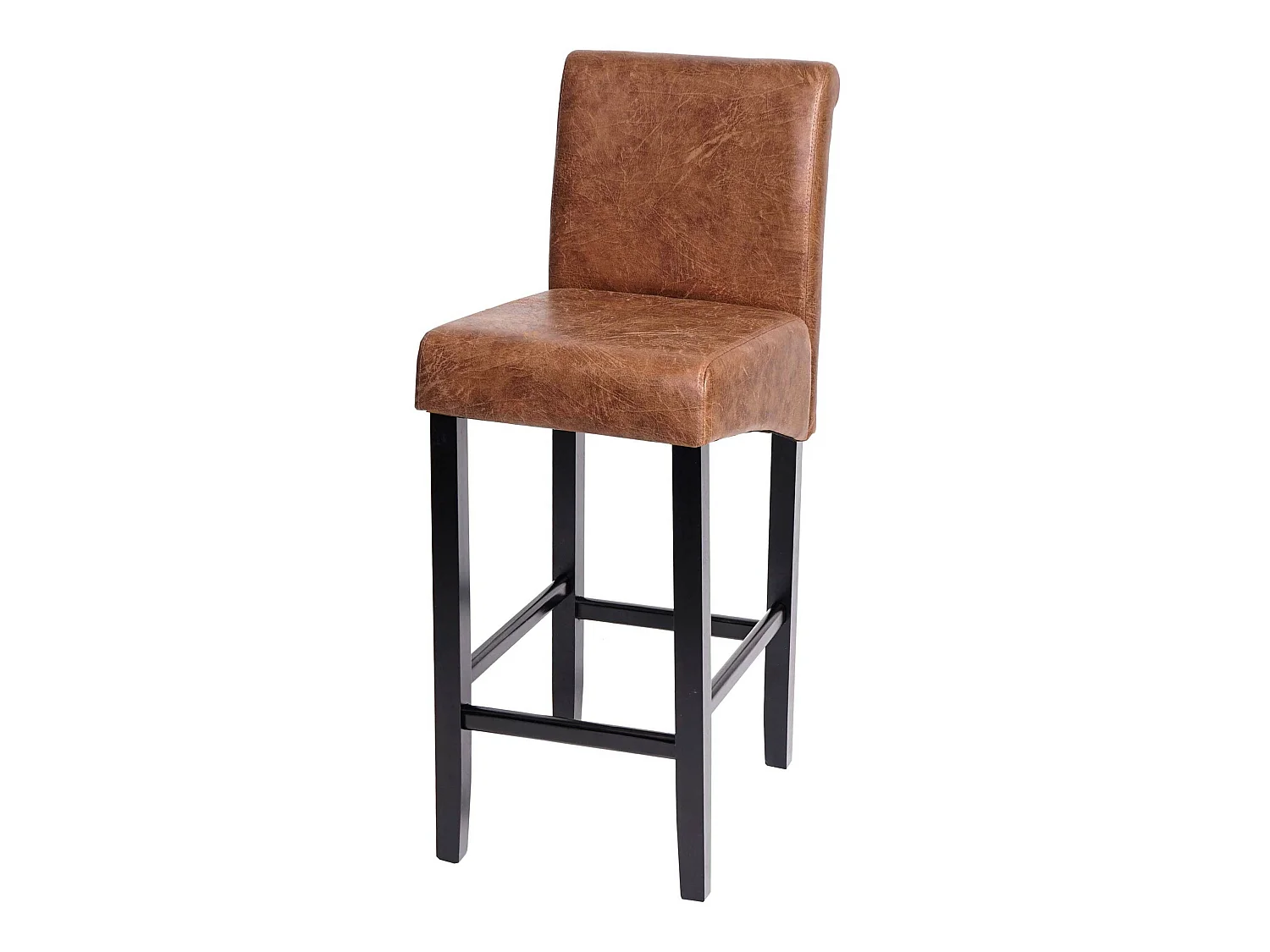 Tabouret de bar MCW-C33,  simli daim, pieds foncés, tissu/textile