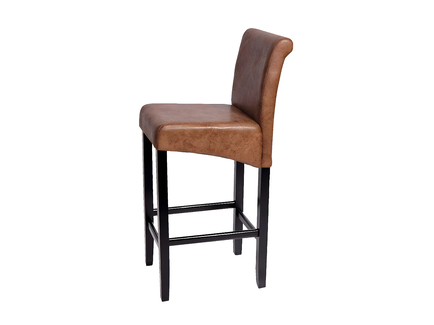 Tabouret de bar MCW-C33,  simli daim, pieds foncés, tissu/textile