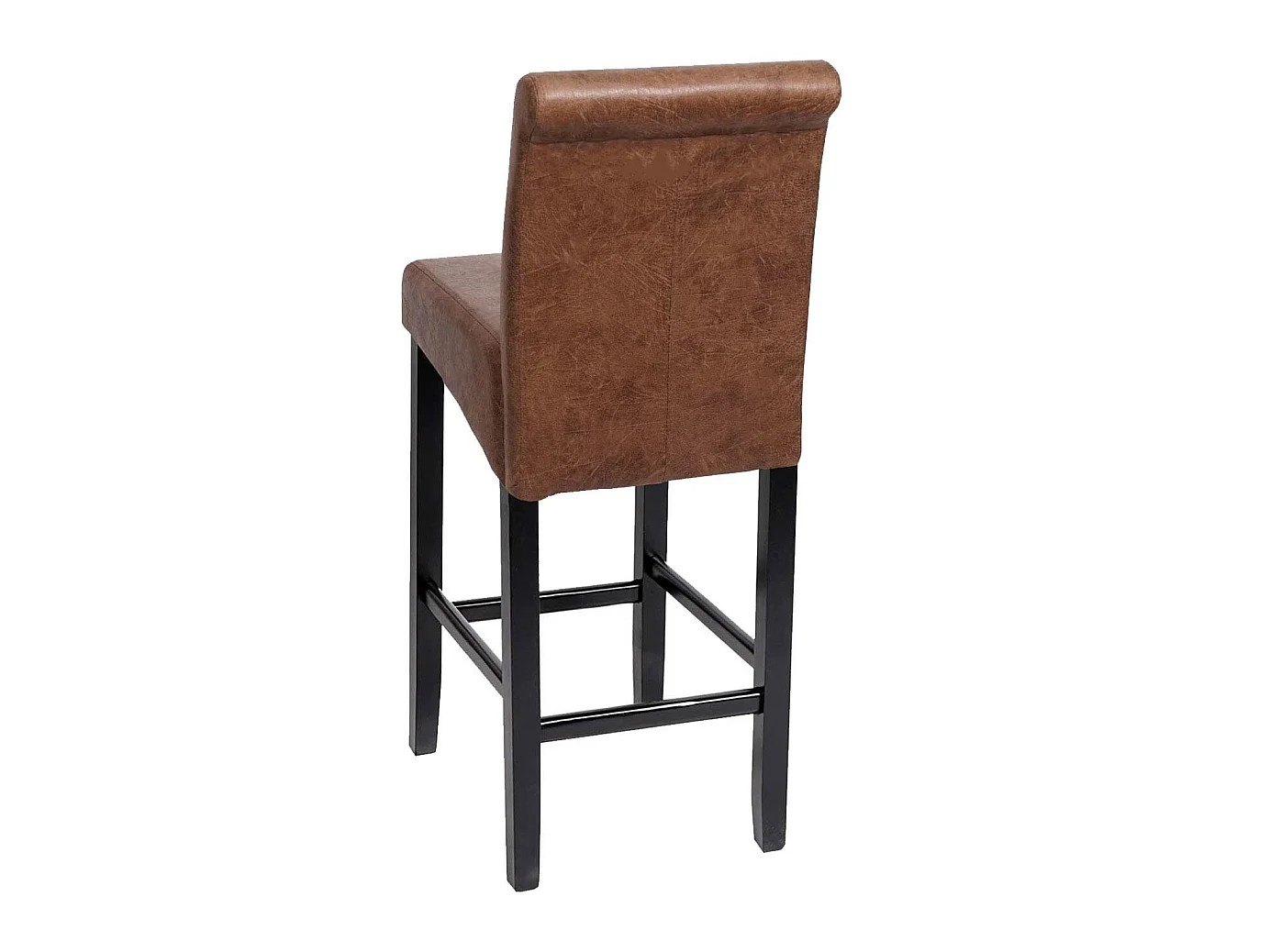Tabouret de bar MCW-C33,  simli daim, pieds foncés, tissu/textile